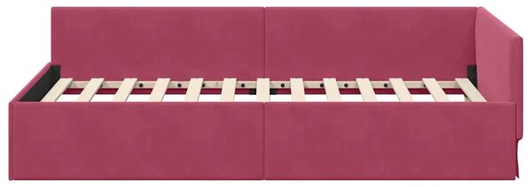 Kutni okvir kreveta Vinska crvena 80 cm x 200 cm Baršun - boja crnog vina 80 x 200 cm