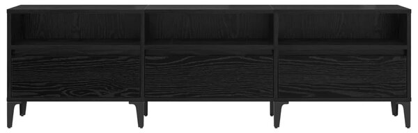 TV ormar Crni hrast 150 x 30 x 45 cm Obrađeno drvo i čelik - Crni hrast 150 cm