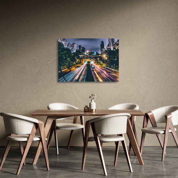 Staklena slika noćnog grada (70x50 cm)