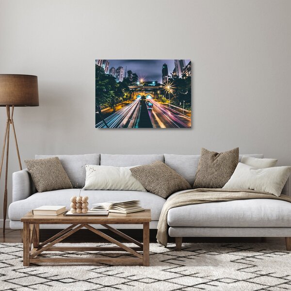 Staklena slika noćnog grada (70x50 cm)