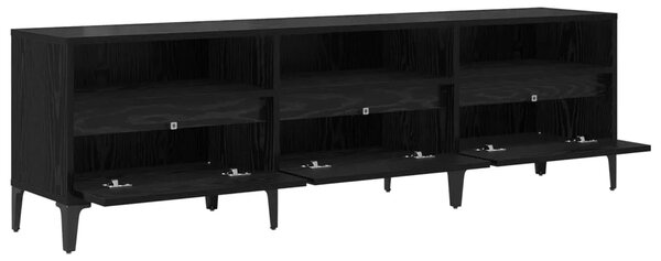 TV ormar Crni hrast 150 x 30 x 45 cm Obrađeno drvo i čelik - Crni hrast 150 cm