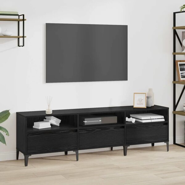 TV ormar Crni hrast 150 x 30 x 45 cm Obrađeno drvo i čelik - Crni hrast 150 cm