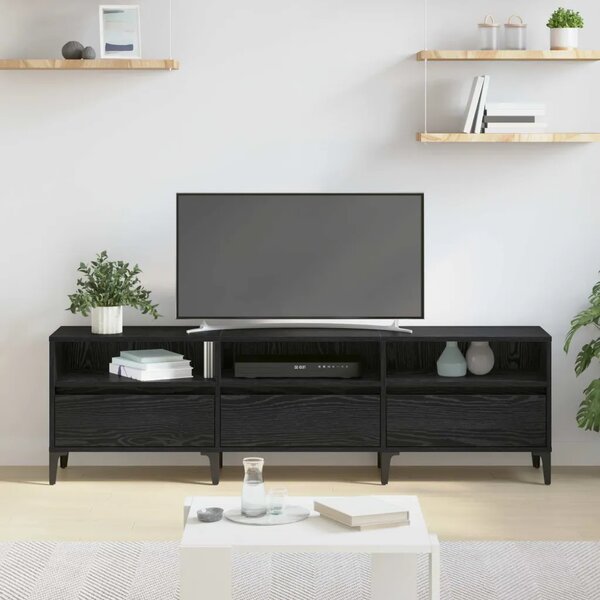 TV ormar Crni hrast 150 x 30 x 45 cm Obrađeno drvo i čelik - Crni hrast 150 cm