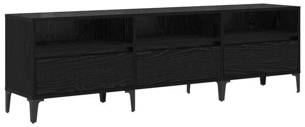 TV ormar Crni hrast 150 x 30 x 45 cm Obrađeno drvo i čelik - Crni hrast 150 cm