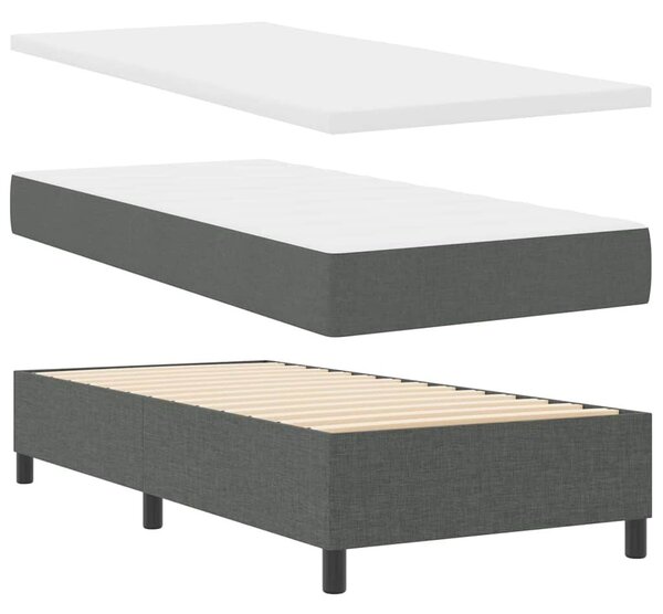 Box spring krevet Tamno siva 200 x 100 cm tkanina - Tamno siva 100 x 200 cm Dizajn s rombovima
