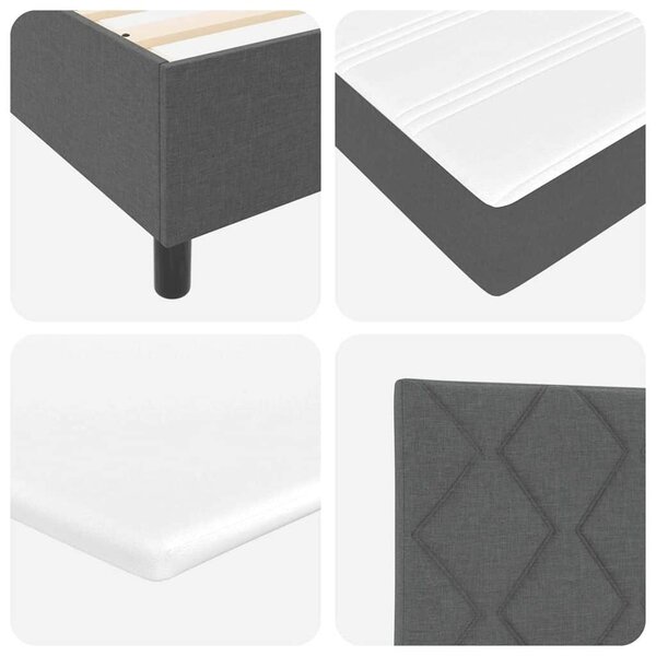 Box spring krevet Tamno siva 200 x 100 cm tkanina - Tamno siva 100 x 200 cm Dizajn s rombovima