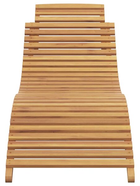 Ležaljka Čvrsto teak drvo Smeđa - 1x ležaljka 185 5 x 55 x 58 5 cm