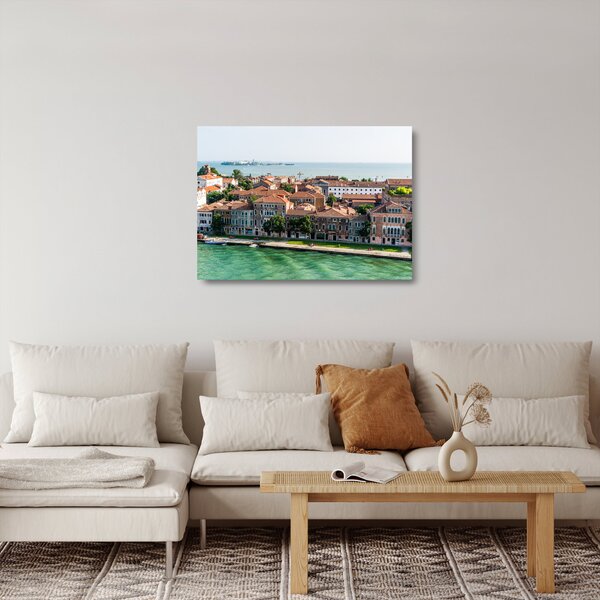 Staklena slika - Zračna snimka grada (70x50 cm)
