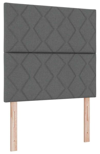 Box spring krevet Tamno siva 200 x 100 cm tkanina - Tamno siva 100 x 200 cm Dizajn s rombovima