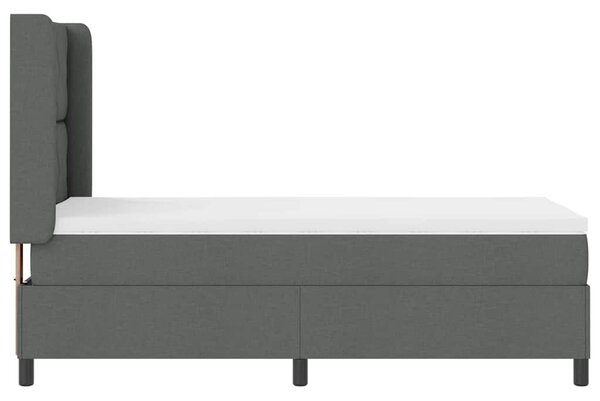 Box spring krevet Tamno siva 200 x 100 cm tkanina - Tamno siva 100 x 200 cm Dizajn s rombovima