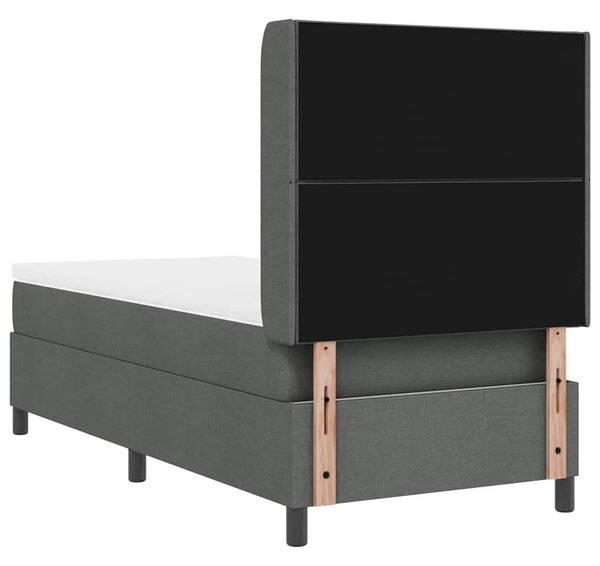 Box spring krevet Tamno siva 200 x 100 cm tkanina - Tamno siva 100 x 200 cm Dizajn s rombovima