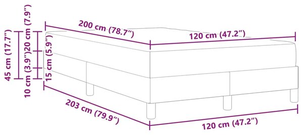 Box spring krevet Tamno siva 120 x 200 cm tkanina - Tamno siva 120 x 200 cm