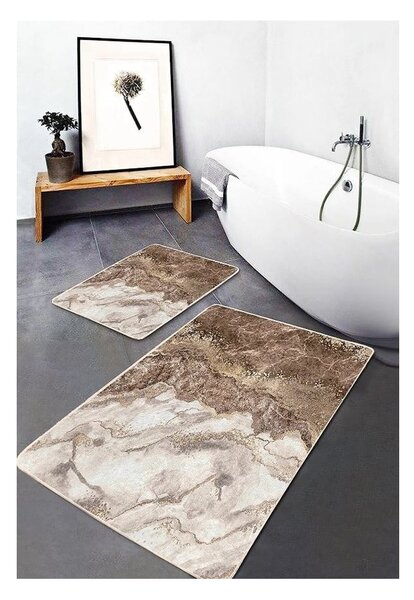 Smeđe kupaonske prostirke u setu 2 kom 60x100 cm – Mila Home