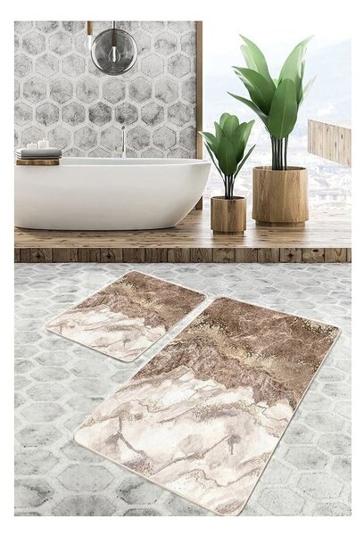 Smeđe kupaonske prostirke u setu 2 kom 60x100 cm – Mila Home