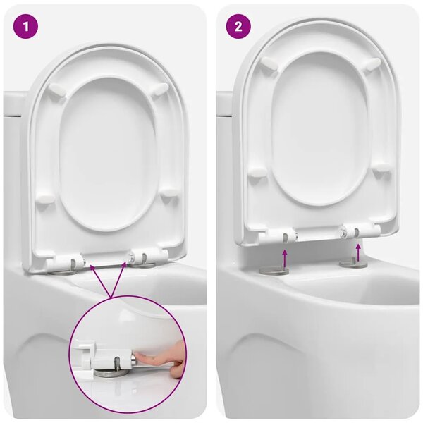 WC daska Podesivo Bijelo 48 x 36 5 x 4 5 cm Polipropilen - Bijelo