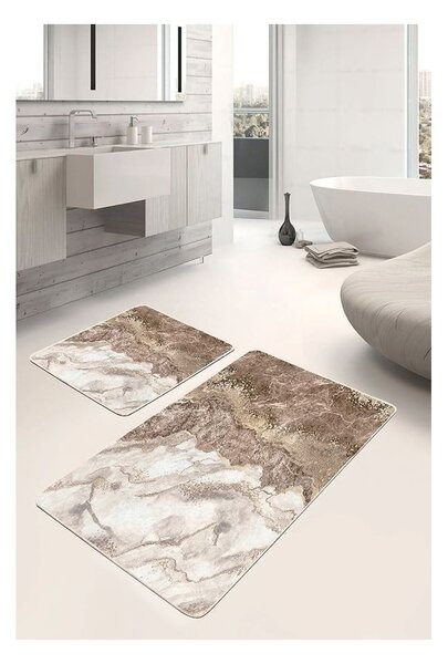 Smeđe kupaonske prostirke u setu 2 kom 60x100 cm – Mila Home