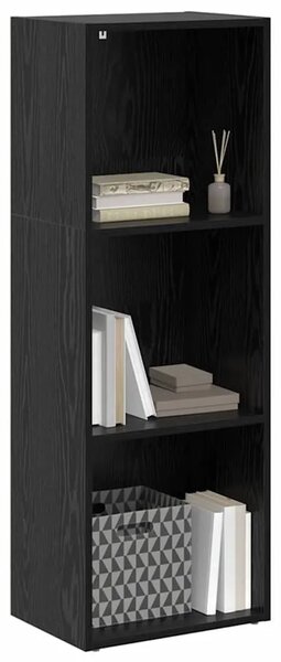 Polica 3 razina 40 x 30 x 114 cm Konstruirano drvo Crni hrast - Crni hrast 114 cm 40 cm