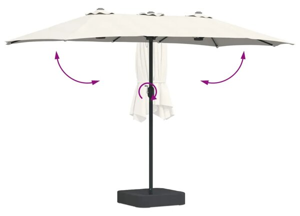 Vrtni suncobran Pijesak i antracit 385 x 209 x 244 cm Poliester - Pijesak