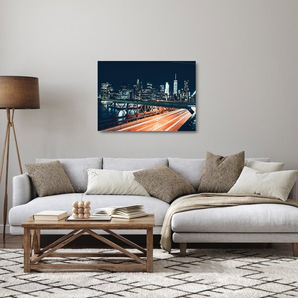 Staklena slika noćnog grada (70x50 cm)