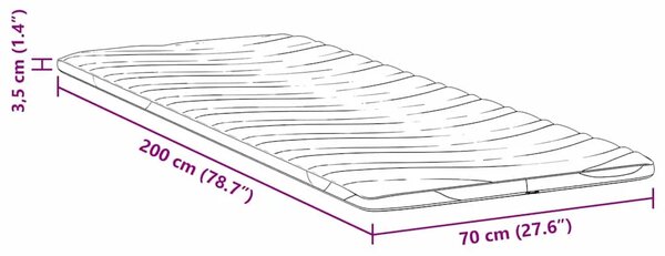 Nadmadrac 70 x 200 cm debelo Pleteno platno Bijela - 70 x 200 cm 3 5 cm