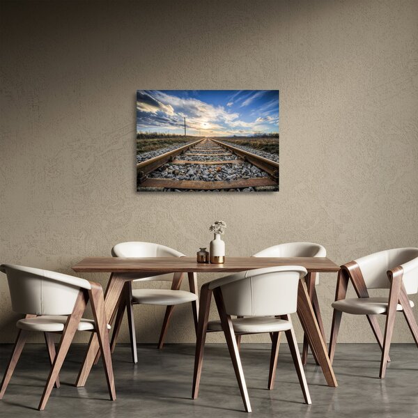 Staklena slika - Tračnice (70x50 cm)