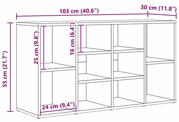Klupa za cipele 103 x 30 x 54 5 cm Konstruirano drvo Crni hrast - Crni hrast