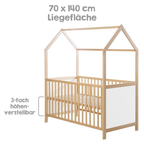Bijeli/u prirodnoj boji dječji krevet 70x140 cm – Roba