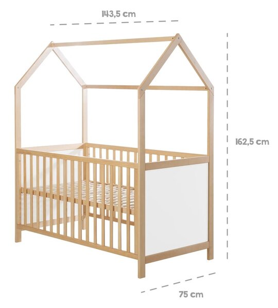Bijeli/u prirodnoj boji dječji krevet 70x140 cm – Roba