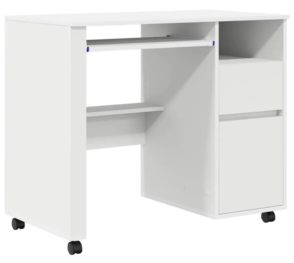 Stol s kotačićima Bijelo Konstruirano drvo 91 x 50 x 77 cm - Bijelo
