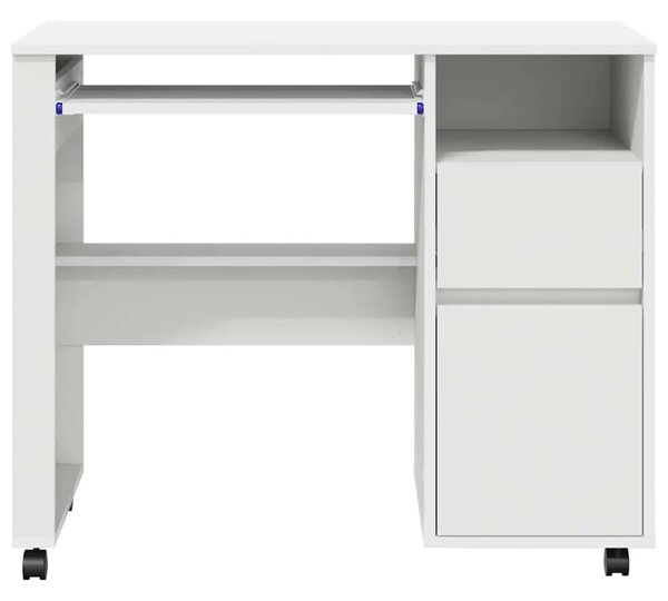 Stol s kotačićima Bijelo Konstruirano drvo 91 x 50 x 77 cm - Bijelo