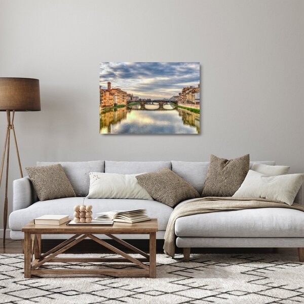 Staklena slika - Most preko rijeke (70x50 cm)
