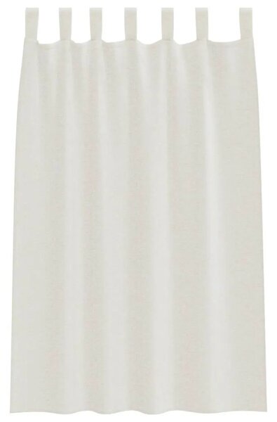 Voile zavjesa 2 kom. Krema 175 x 140 cm Poliester - Krema 140 x 175 cm s mašnama na vrhu