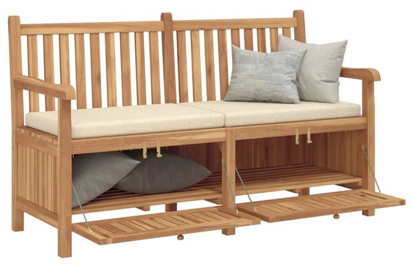 Vrtna klupa s pohranom 150 x 60 x 90 cm Čvrsto teak drvo - 150 cm