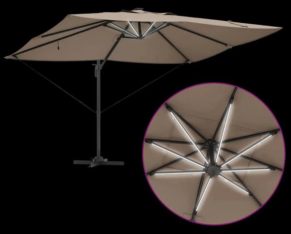 Suncobran 352 x 251 x 265 cm Poliester i aluminij Sivo-smeđa - Sivo-smeđa