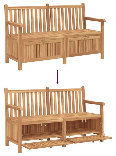 Vrtna klupa s pohranom 150 x 60 x 90 cm Čvrsto teak drvo - 150 cm