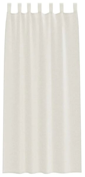 Voile zavjesa 2 kom. Krema 245 x 140 cm Poliester - Krema 140 x 245 cm s mašnama na vrhu