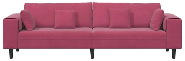 Sofa Vinska crvena 250 x 77 x 76 cm Baršun - boja crnog vina bez otomana