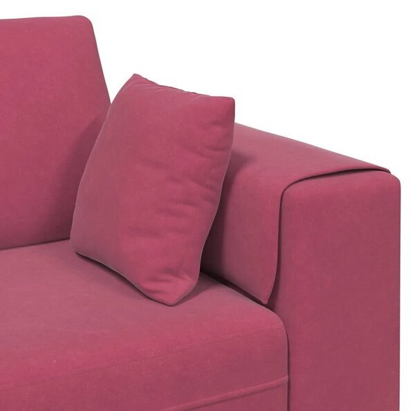 Sofa Vinska crvena 250 x 77 x 76 cm Baršun - boja crnog vina bez otomana