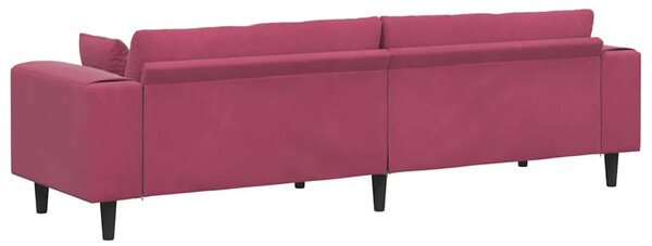 Sofa Vinska crvena 250 x 77 x 76 cm Baršun - boja crnog vina bez otomana