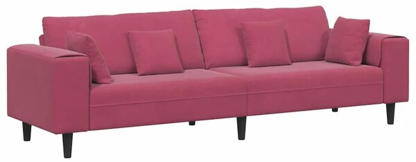 Sofa Vinska crvena 250 x 77 x 76 cm Baršun - boja crnog vina bez otomana