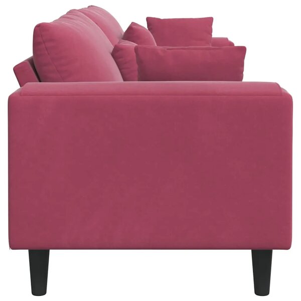 Sofa Vinska crvena 250 x 77 x 76 cm Baršun - boja crnog vina bez otomana