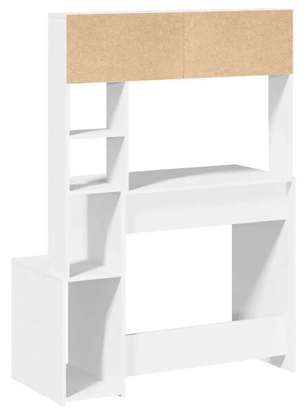 Stol s policama bijeli 100x45x140 cm izrađeno drvo - Bijela Bijela