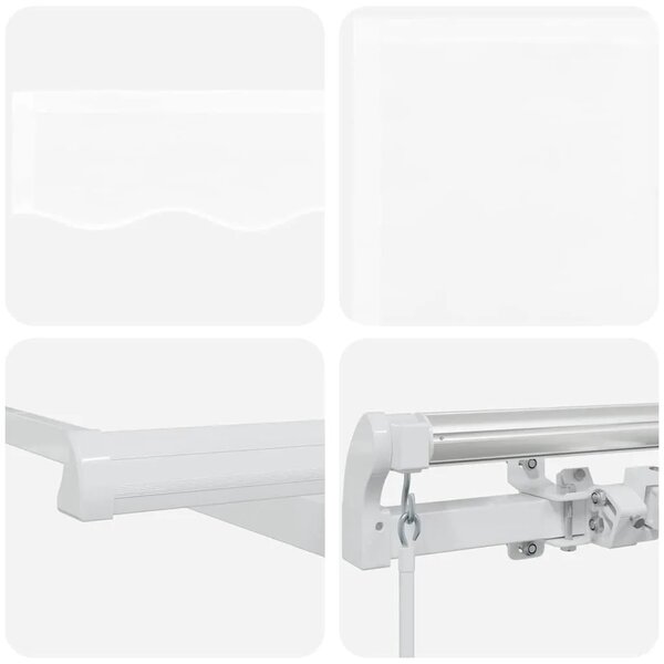 Povlačiva tenda Bijela 350 x 250 cm Poliester i aluminij - Bijela 350 x 250 cm s bijelim okvirom