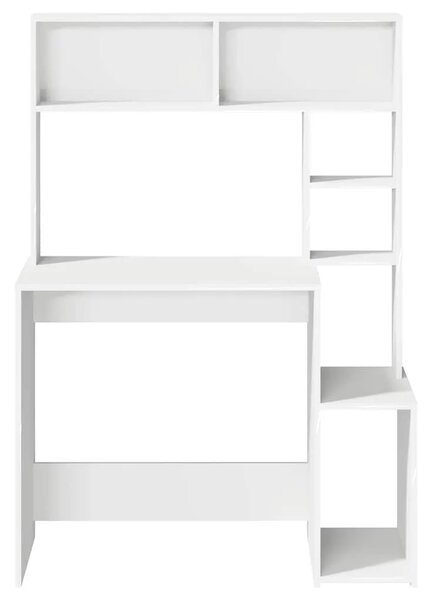 Stol s policama bijeli 100x45x140 cm izrađeno drvo - Bijela Bijela