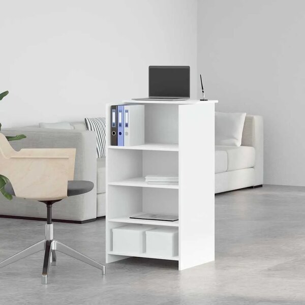 Recepcijski stol Bijeli 55x50x103 5 cm Inženirsko drvo - Bijela 55 x 50 x 103.5 cm Bijela 55 x 50 x 103.5 cm