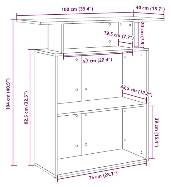Recepcijski stol Bijeli 100x40x104 cm Inženirsko drvo - Bijela Bijela