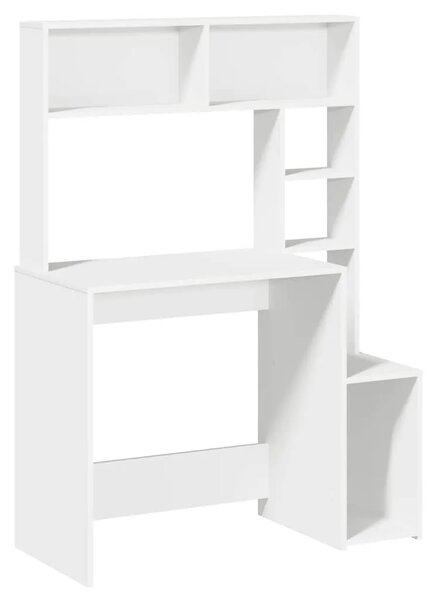 Stol s policama bijeli 100x45x140 cm izrađeno drvo - Bijela Bijela