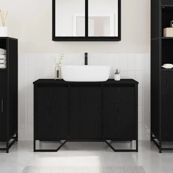 Kupaonski ormarić za sudoper Crni hrast 91 x 35 x 60 cm - Crni hrast