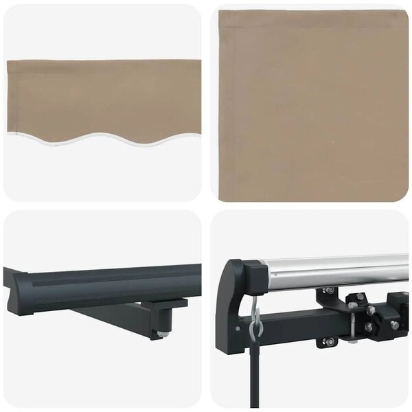 Povlačiva tenda Bež 400 × 300 cm Poliester i aluminij - Bež 400 × 300 cm s antracitnim okvirom