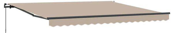 Povlačiva tenda Bež 400 × 300 cm Poliester i aluminij - Bež 400 × 300 cm s antracitnim okvirom